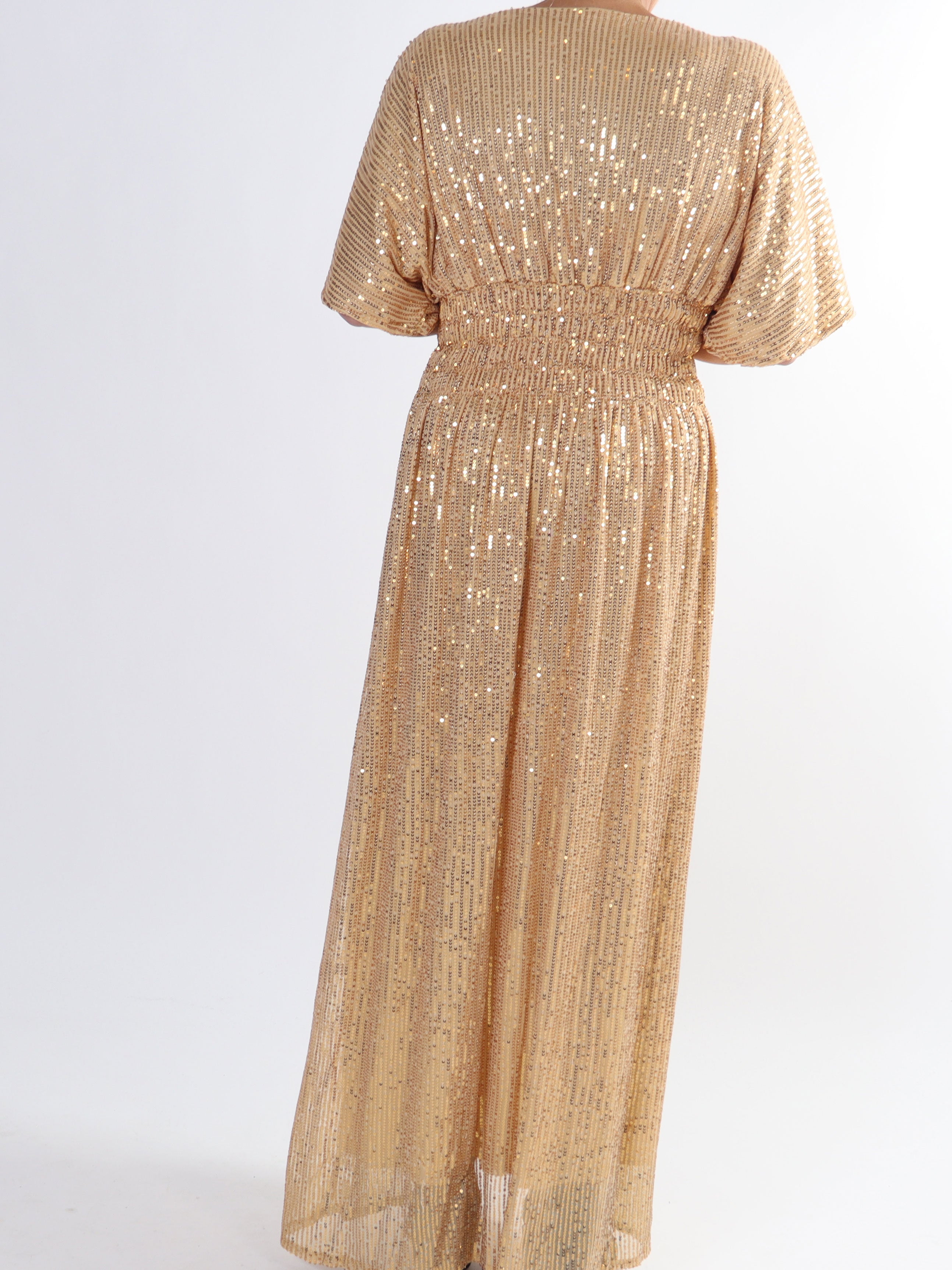 Pams Glitter - Lang smuk plus size kjole med pailletter